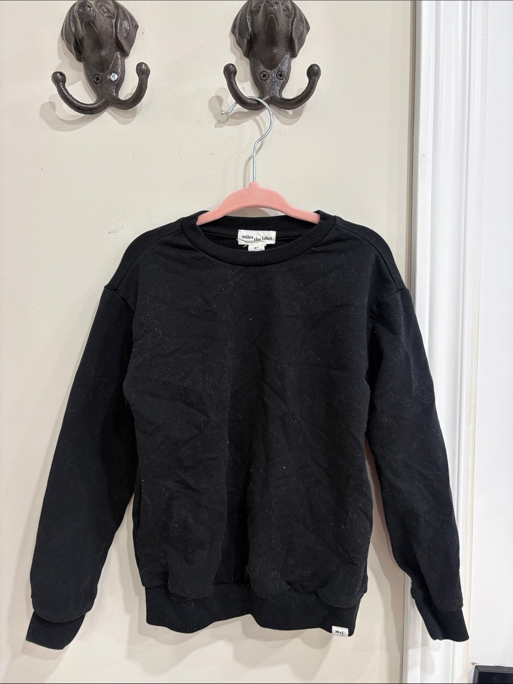 Kids Black Crewneck Sweatshirt by Miles Baby